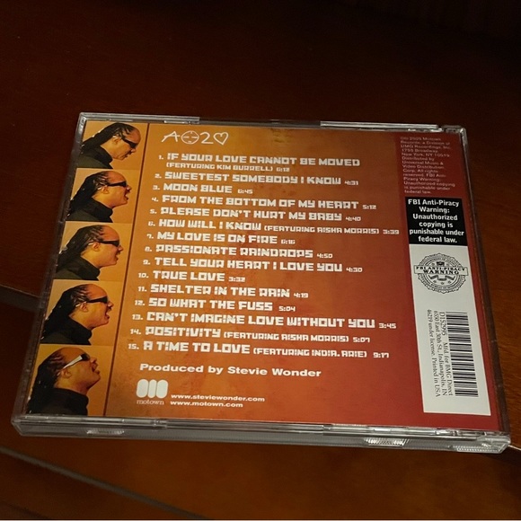 A Time To Love CD, My Love Is On Fire
STEVIE WONDER, Released October, 2005 - Picture 4 of 5